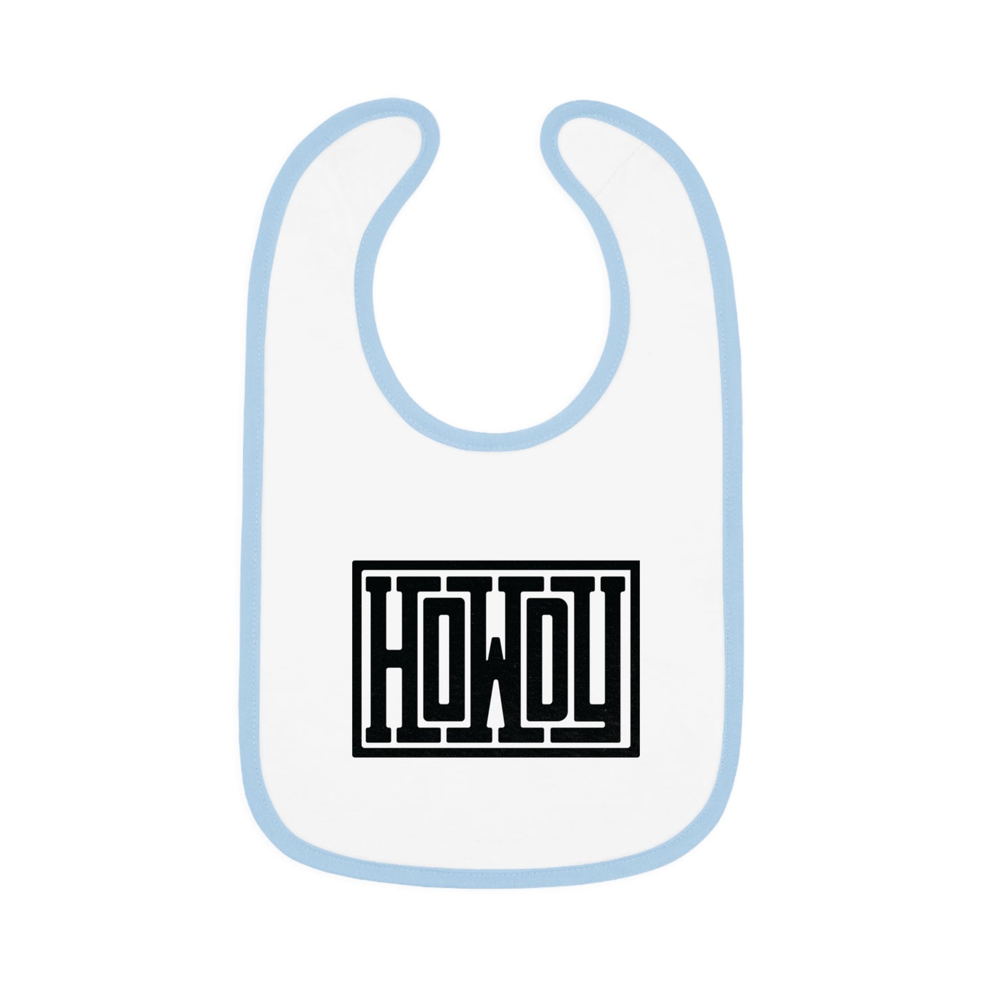 Howdy Baby Bib - Cute Contrast Trim Jersey Bib, Baby Shower Gift, Infant Feeding Accessory, Personalized Bib, Modern Child's Apparel