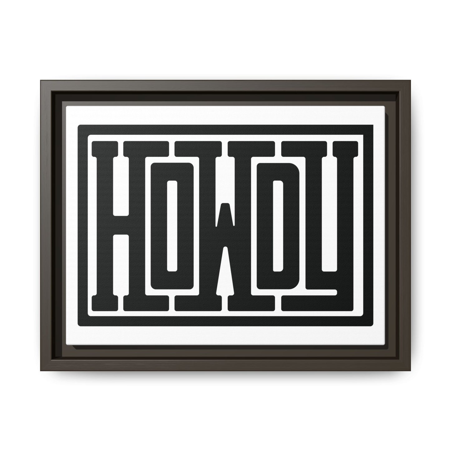 Framed Wall Art - 'Howdy' Canvas - Modern Home Decor, Gift for Coworkers, Farmhouse Style Sign, Inspirational Art