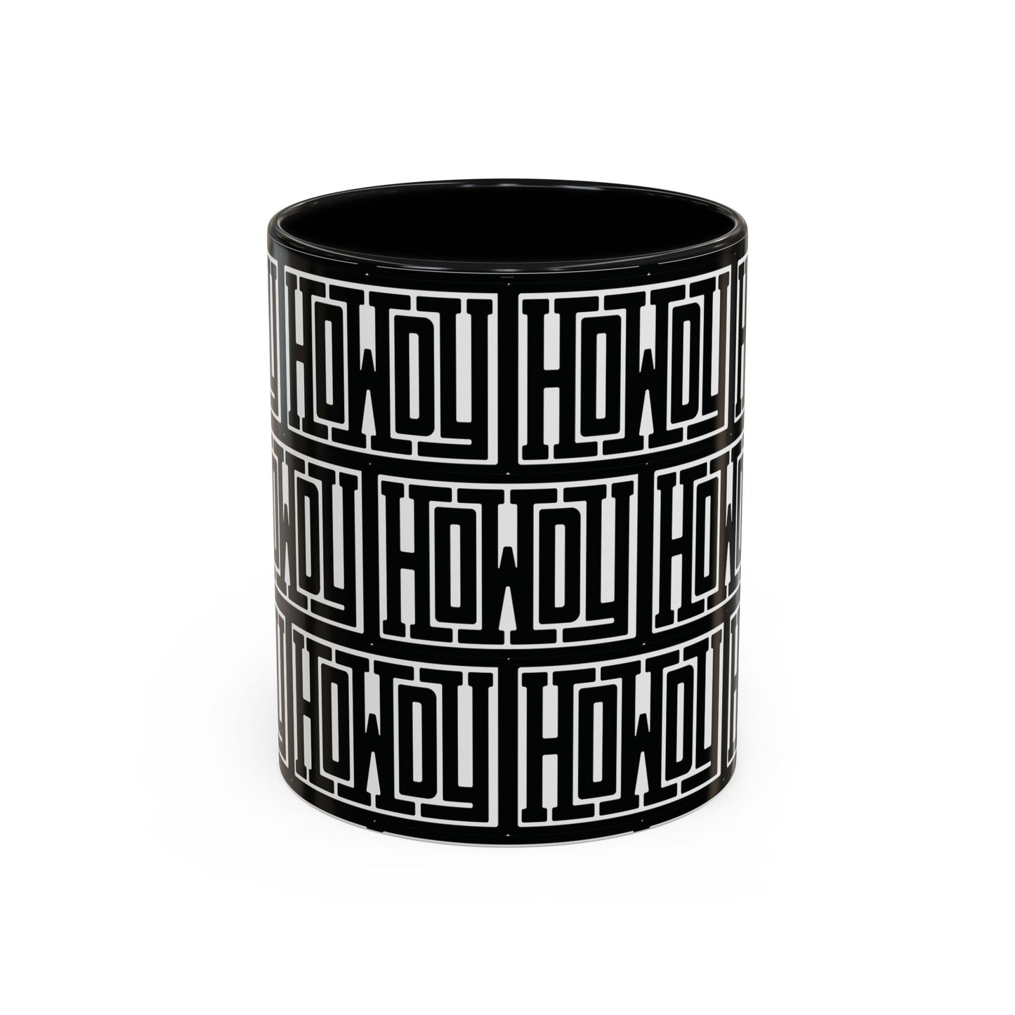 Howdy Bold Typography Accent Coffee Mug, Funny Ceramic Cup, Unique Drinkware, Office Gift, Coffee Lover's Mug