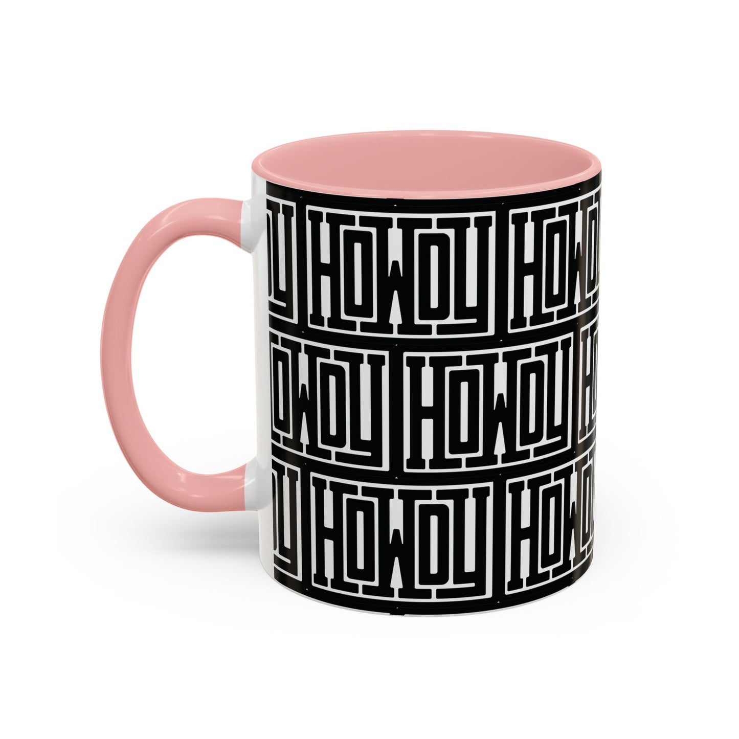 Howdy Bold Typography Accent Coffee Mug, Funny Ceramic Cup, Unique Drinkware, Office Gift, Coffee Lover's Mug