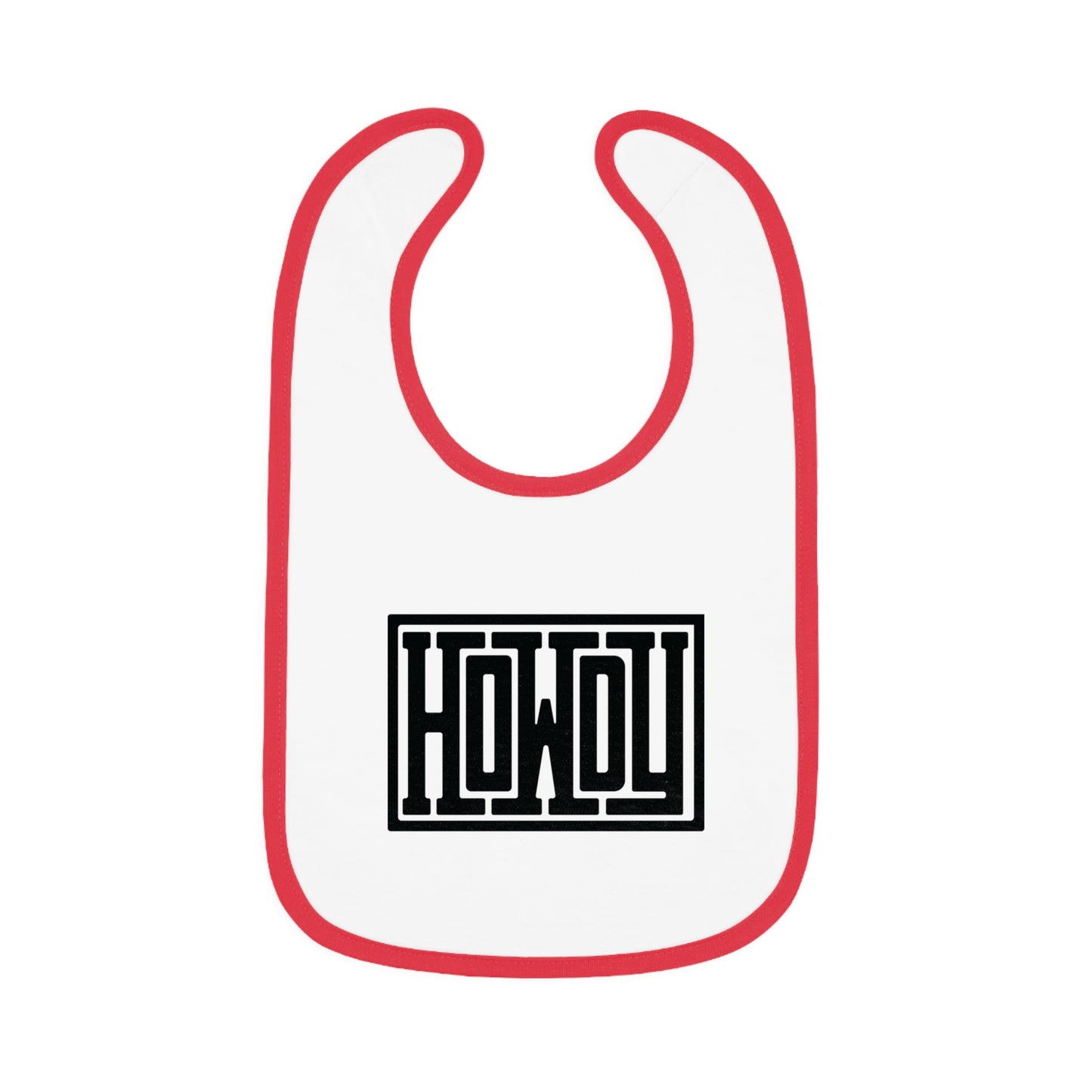 Howdy Baby Bib - Cute Contrast Trim Jersey Bib, Baby Shower Gift, Infant Feeding Accessory, Personalized Bib, Modern Child's Apparel