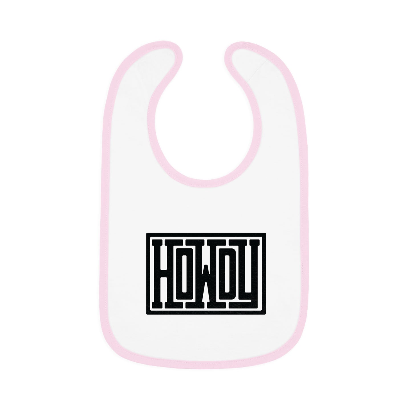 Howdy Baby Bib - Cute Contrast Trim Jersey Bib, Baby Shower Gift, Infant Feeding Accessory, Personalized Bib, Modern Child's Apparel