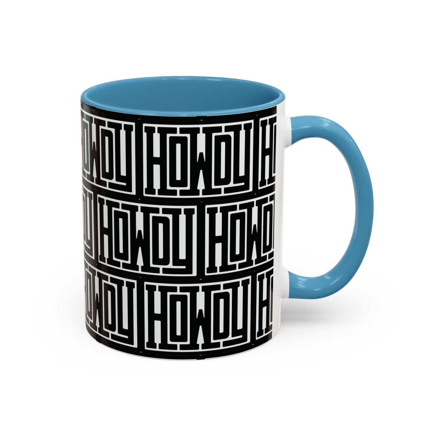 Howdy Bold Typography Accent Coffee Mug, Funny Ceramic Cup, Unique Drinkware, Office Gift, Coffee Lover's Mug