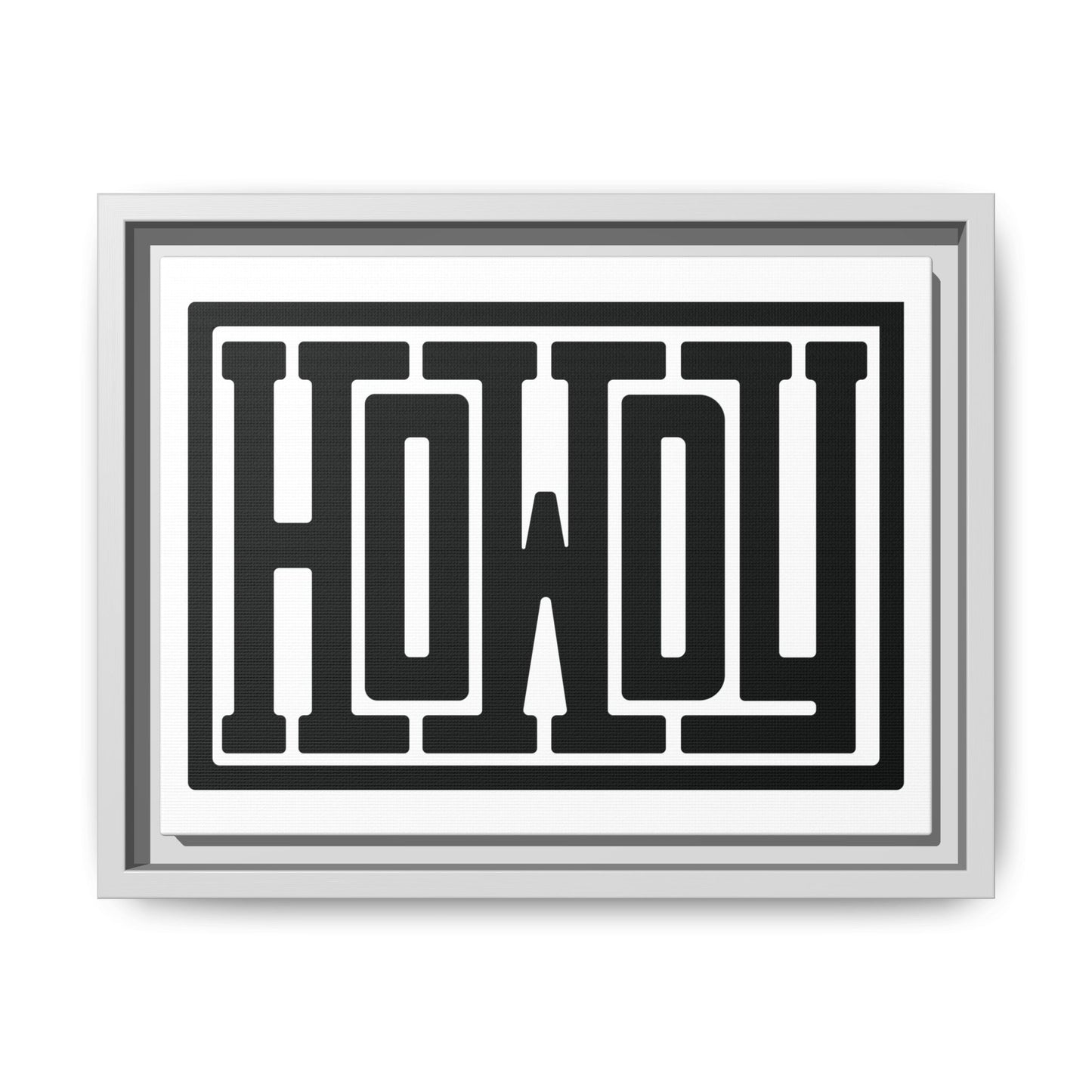 Framed Wall Art - 'Howdy' Canvas - Modern Home Decor, Gift for Coworkers, Farmhouse Style Sign, Inspirational Art