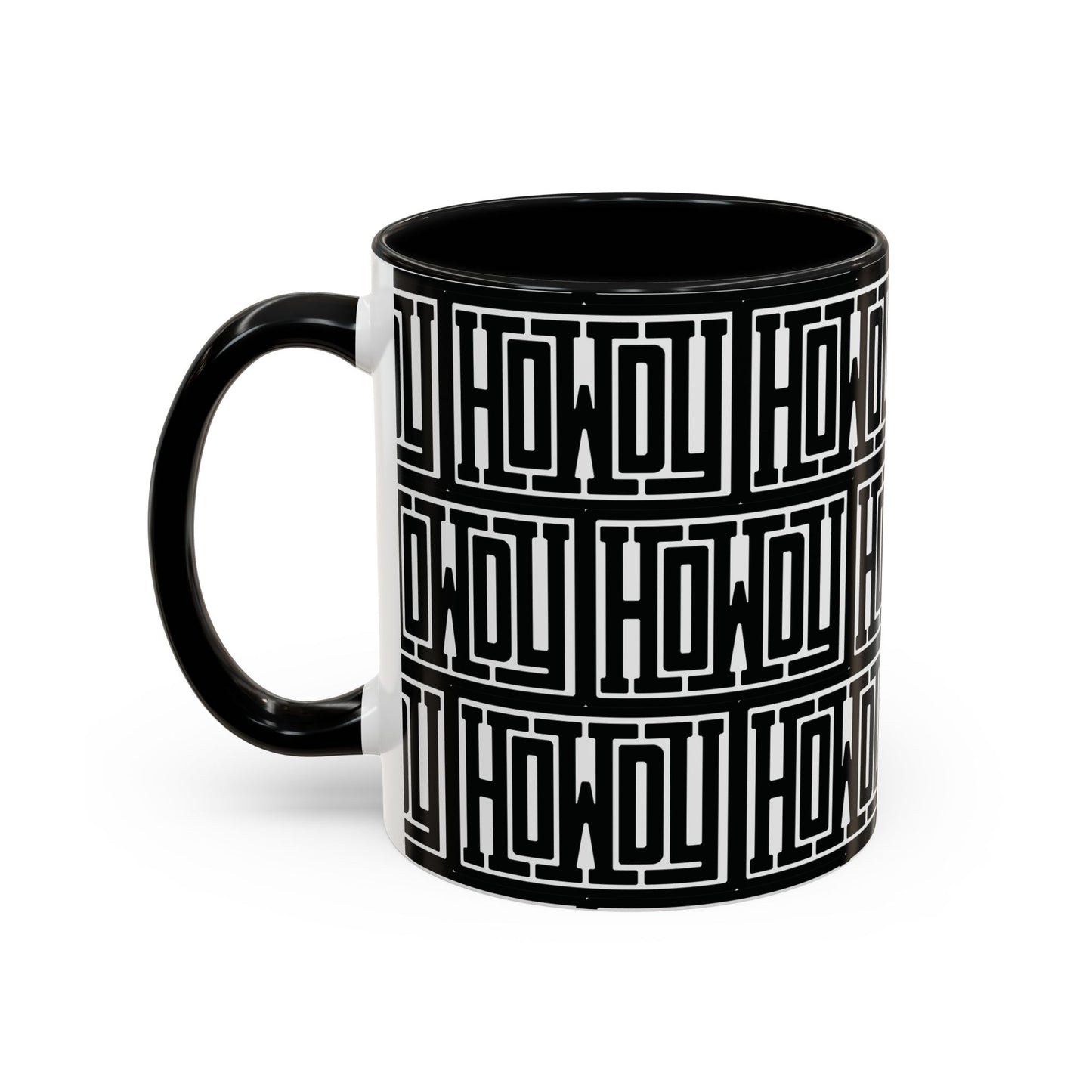Howdy Bold Typography Accent Coffee Mug, Funny Ceramic Cup, Unique Drinkware, Office Gift, Coffee Lover's Mug