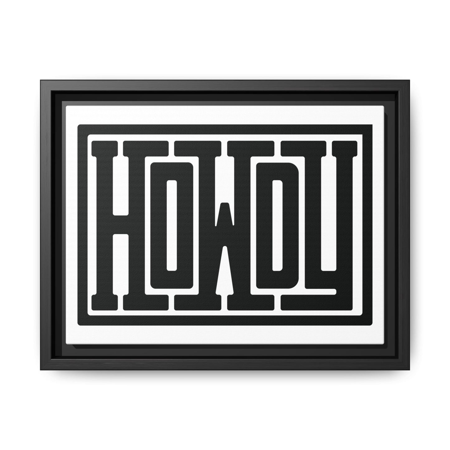 Framed Wall Art - 'Howdy' Canvas - Modern Home Decor, Gift for Coworkers, Farmhouse Style Sign, Inspirational Art