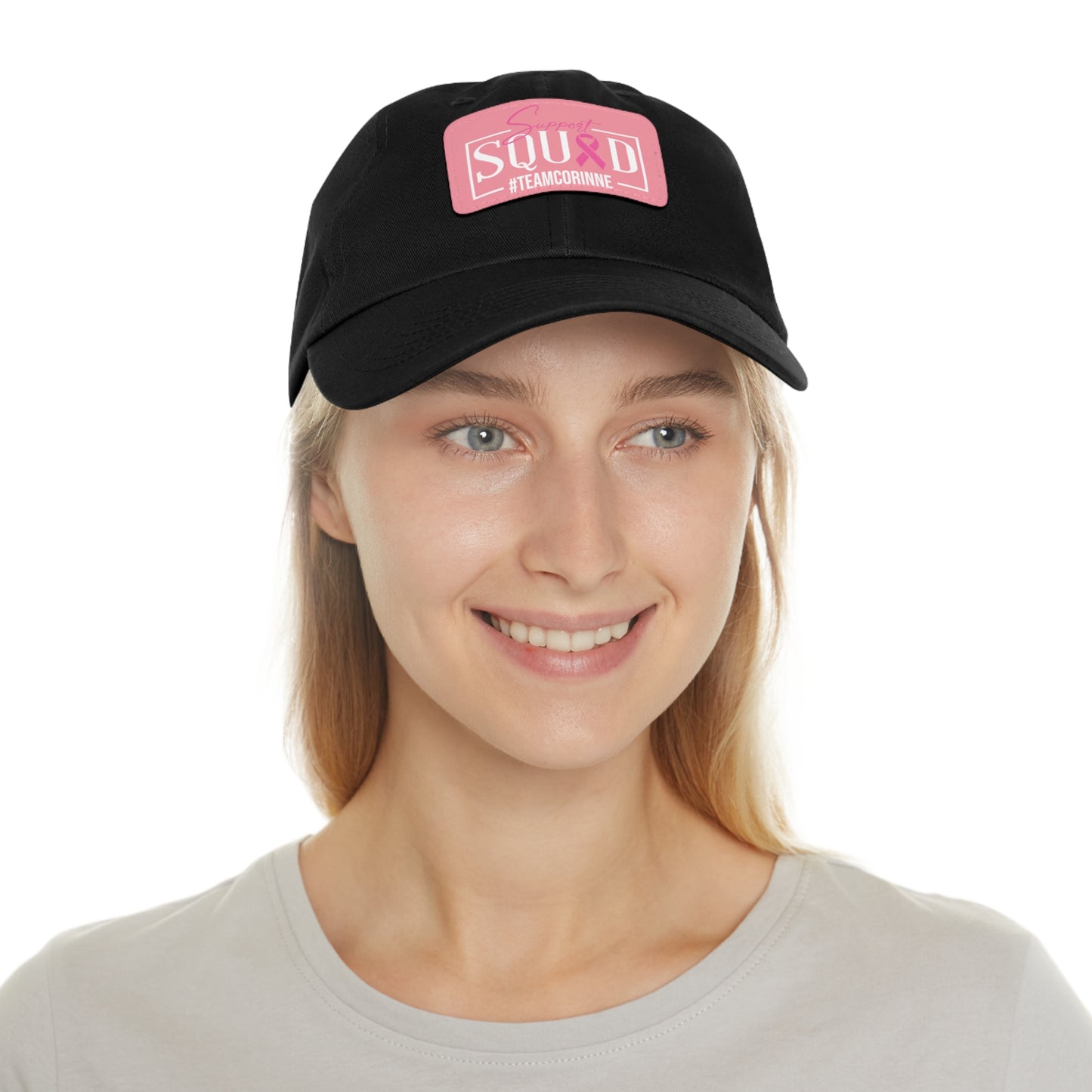 Support Squad Dad Hat with Leather Patch - #TeamCorinne