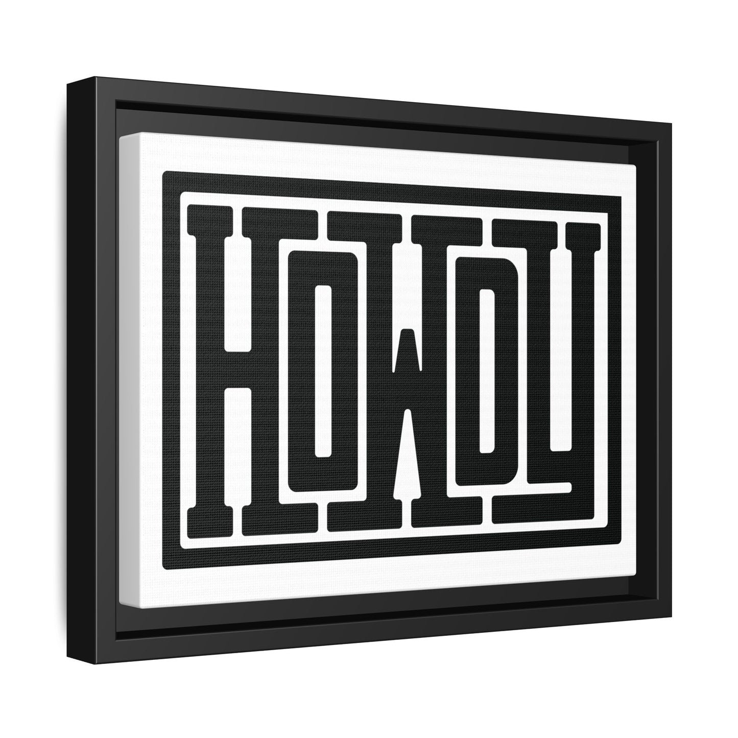 Framed Wall Art - 'Howdy' Canvas - Modern Home Decor, Gift for Coworkers, Farmhouse Style Sign, Inspirational Art