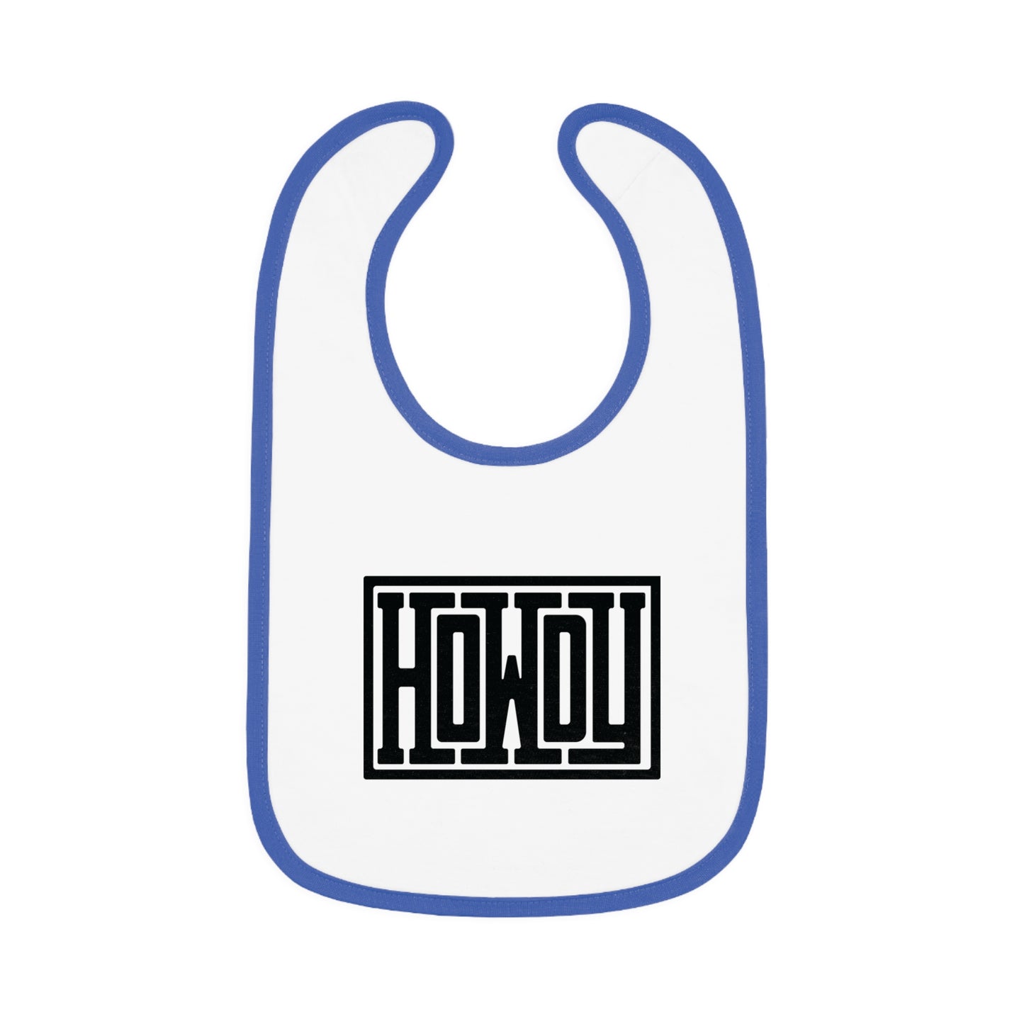 Howdy Baby Bib - Cute Contrast Trim Jersey Bib, Baby Shower Gift, Infant Feeding Accessory, Personalized Bib, Modern Child's Apparel