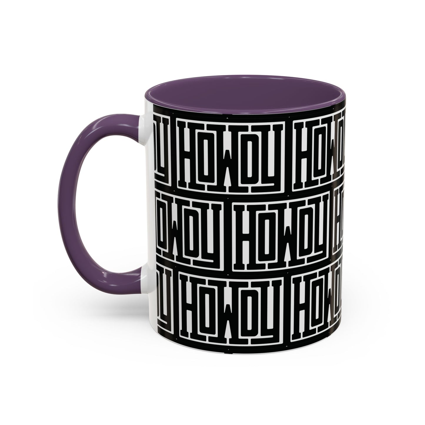 Howdy Bold Typography Accent Coffee Mug, Funny Ceramic Cup, Unique Drinkware, Office Gift, Coffee Lover's Mug