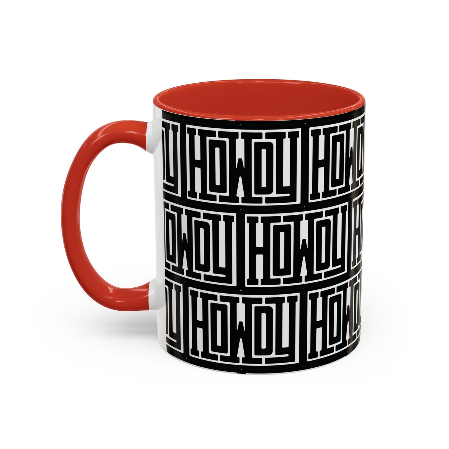 Howdy Bold Typography Accent Coffee Mug, Funny Ceramic Cup, Unique Drinkware, Office Gift, Coffee Lover's Mug
