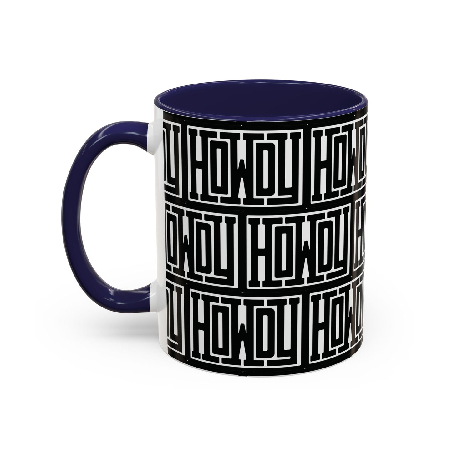 Howdy Bold Typography Accent Coffee Mug, Funny Ceramic Cup, Unique Drinkware, Office Gift, Coffee Lover's Mug