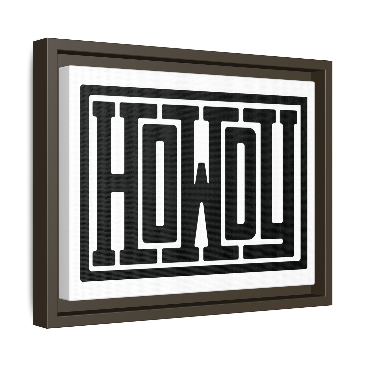 Framed Wall Art - 'Howdy' Canvas - Modern Home Decor, Gift for Coworkers, Farmhouse Style Sign, Inspirational Art