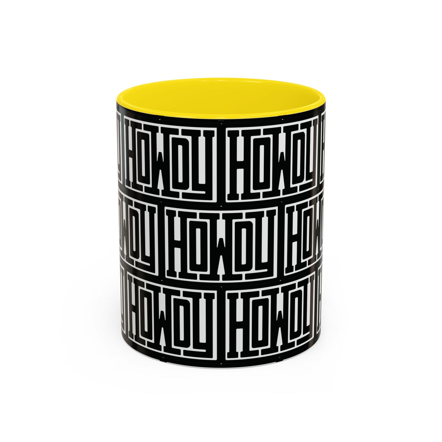 Howdy Bold Typography Accent Coffee Mug, Funny Ceramic Cup, Unique Drinkware, Office Gift, Coffee Lover's Mug