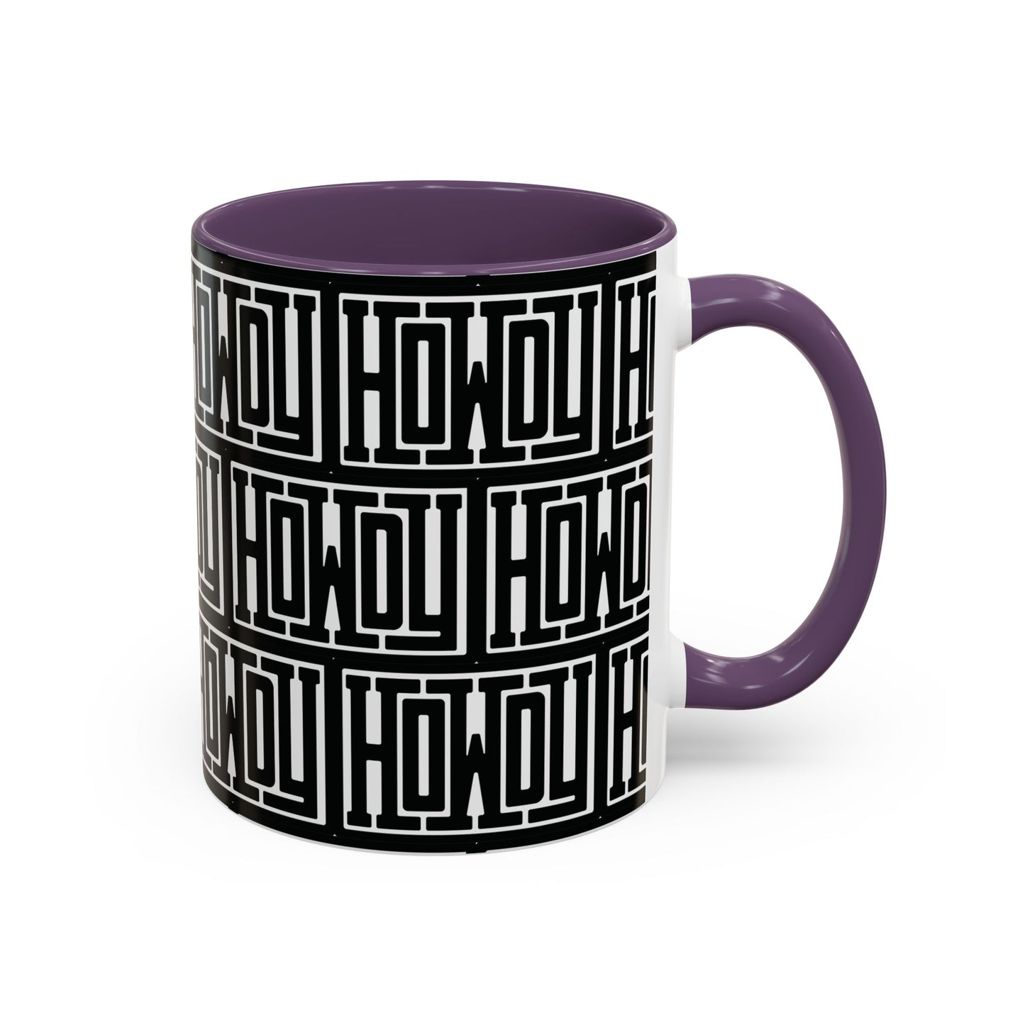 Howdy Bold Typography Accent Coffee Mug, Funny Ceramic Cup, Unique Drinkware, Office Gift, Coffee Lover's Mug