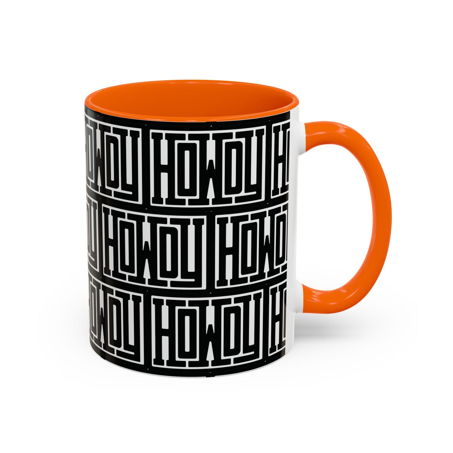 Howdy Bold Typography Accent Coffee Mug, Funny Ceramic Cup, Unique Drinkware, Office Gift, Coffee Lover's Mug