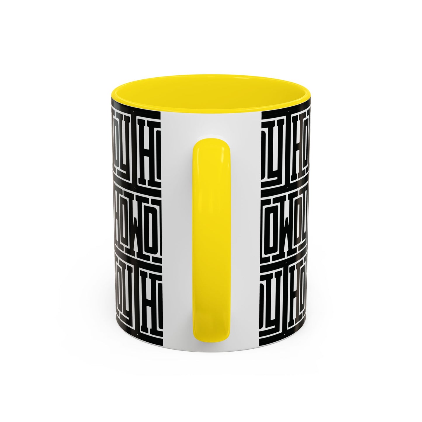 Howdy Bold Typography Accent Coffee Mug, Funny Ceramic Cup, Unique Drinkware, Office Gift, Coffee Lover's Mug