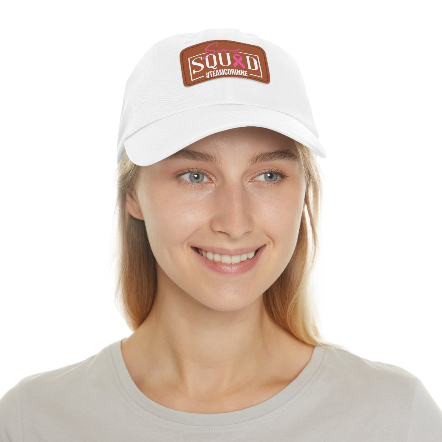 Support Squad Dad Hat with Leather Patch - #TeamCorinne