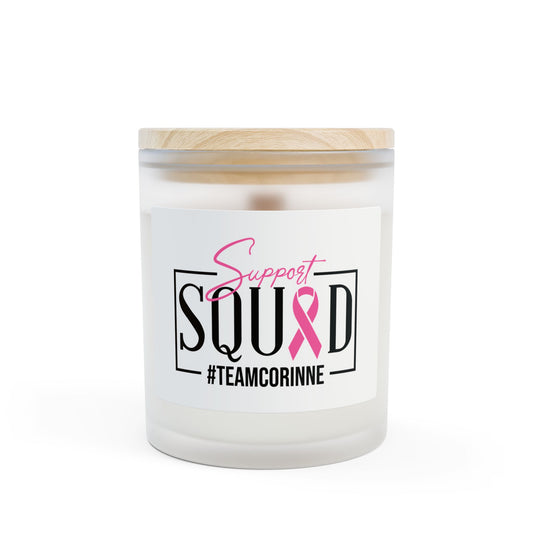 Support Squad Frosted Glass Candle, 11oz - #TeamCorinne