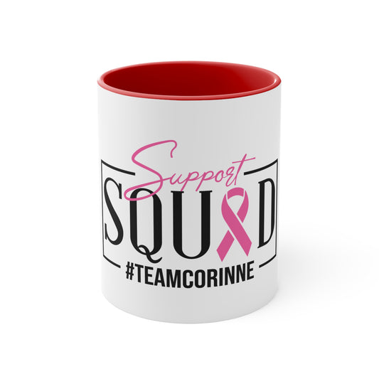 Support Squad Pink Accent Mug - #TeamCorinne