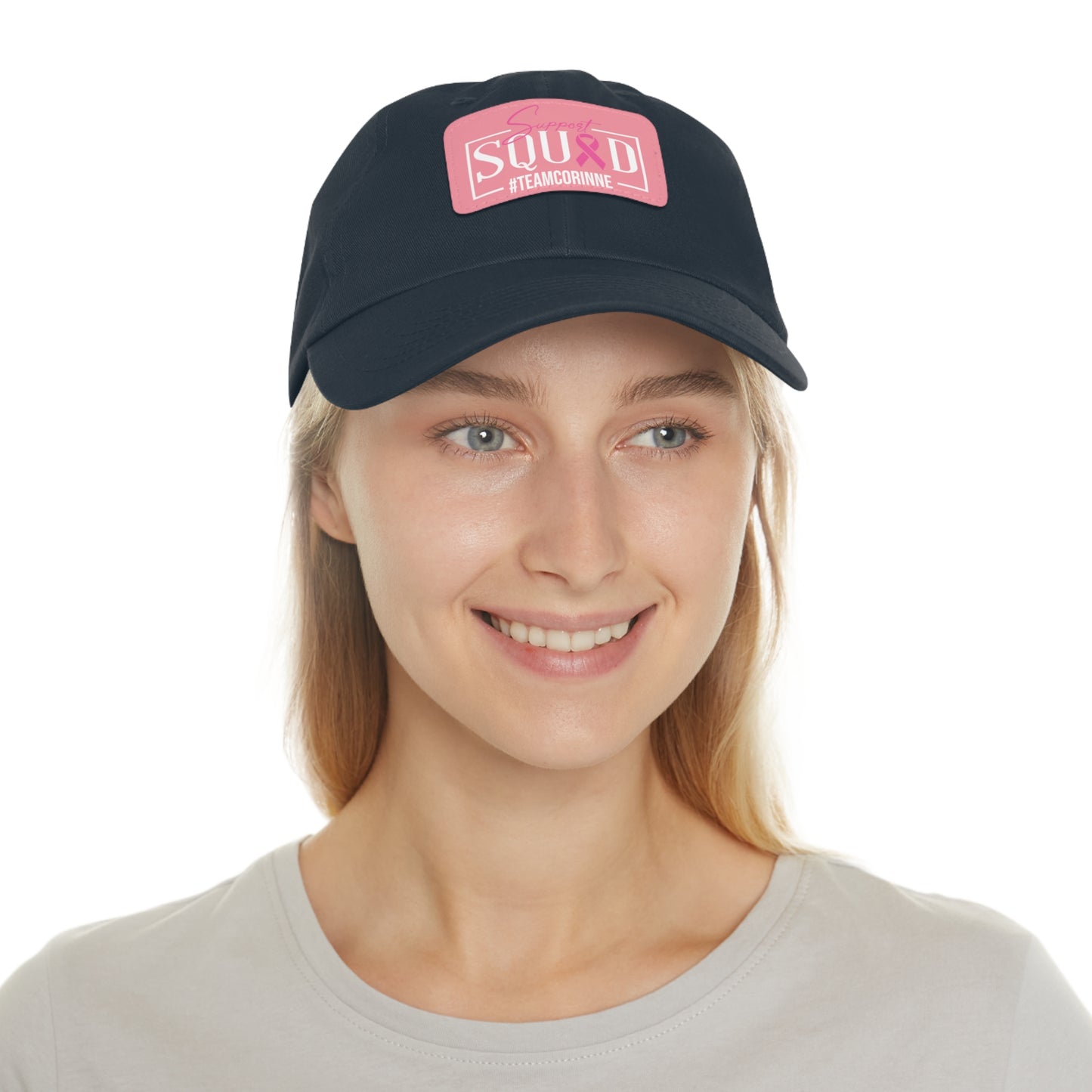 Support Squad Dad Hat with Leather Patch - #TeamCorinne