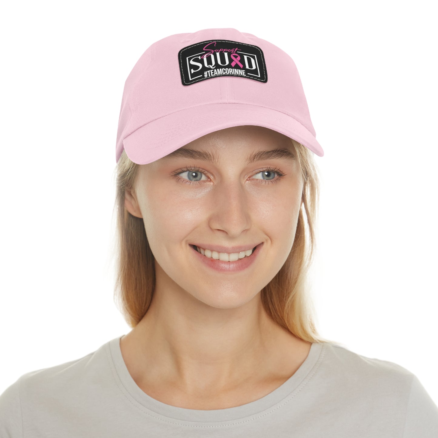 Support Squad Dad Hat with Leather Patch - #TeamCorinne