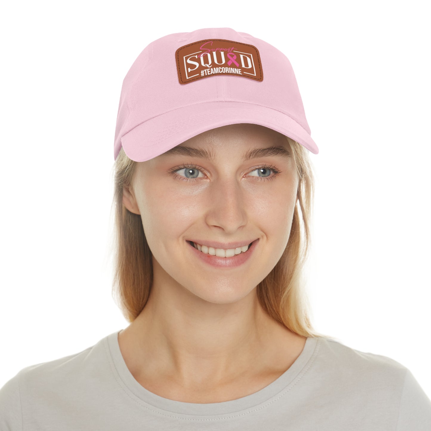 Support Squad Dad Hat with Leather Patch - #TeamCorinne