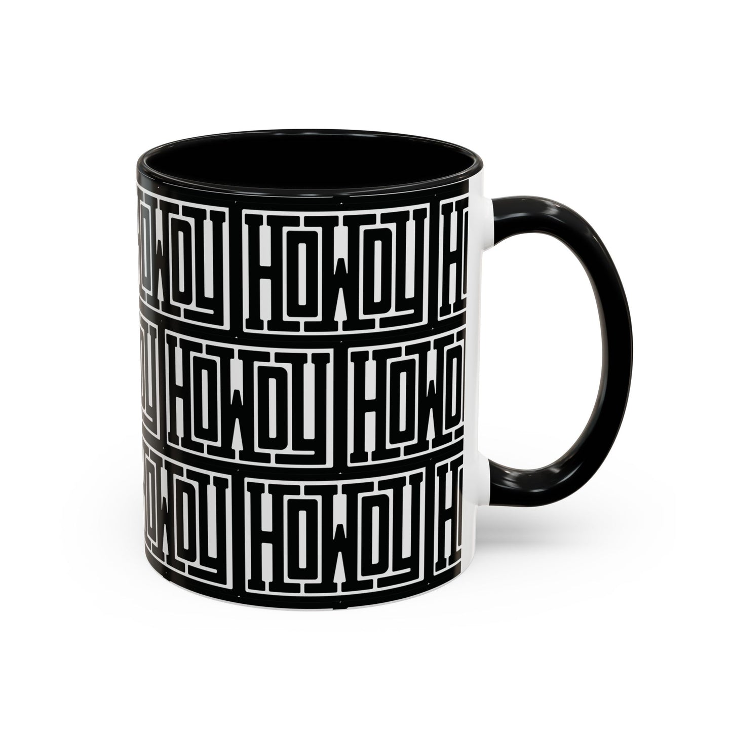 Howdy Bold Typography Accent Coffee Mug, Funny Ceramic Cup, Unique Drinkware, Office Gift, Coffee Lover's Mug