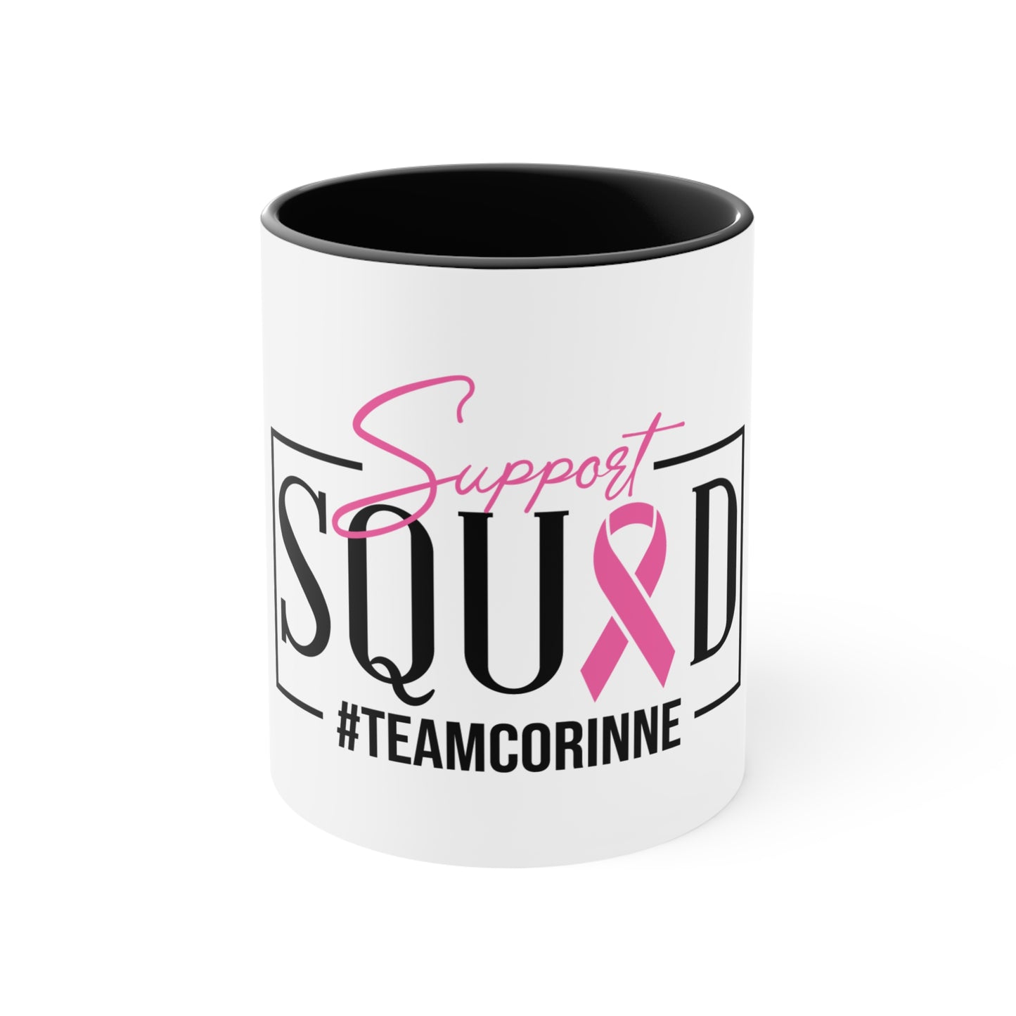 Support Squad Pink Accent Mug - #TeamCorinne