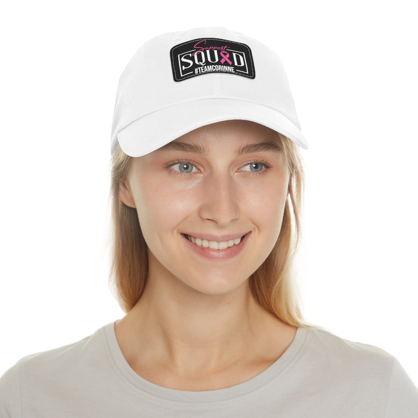 Support Squad Dad Hat with Leather Patch - #TeamCorinne