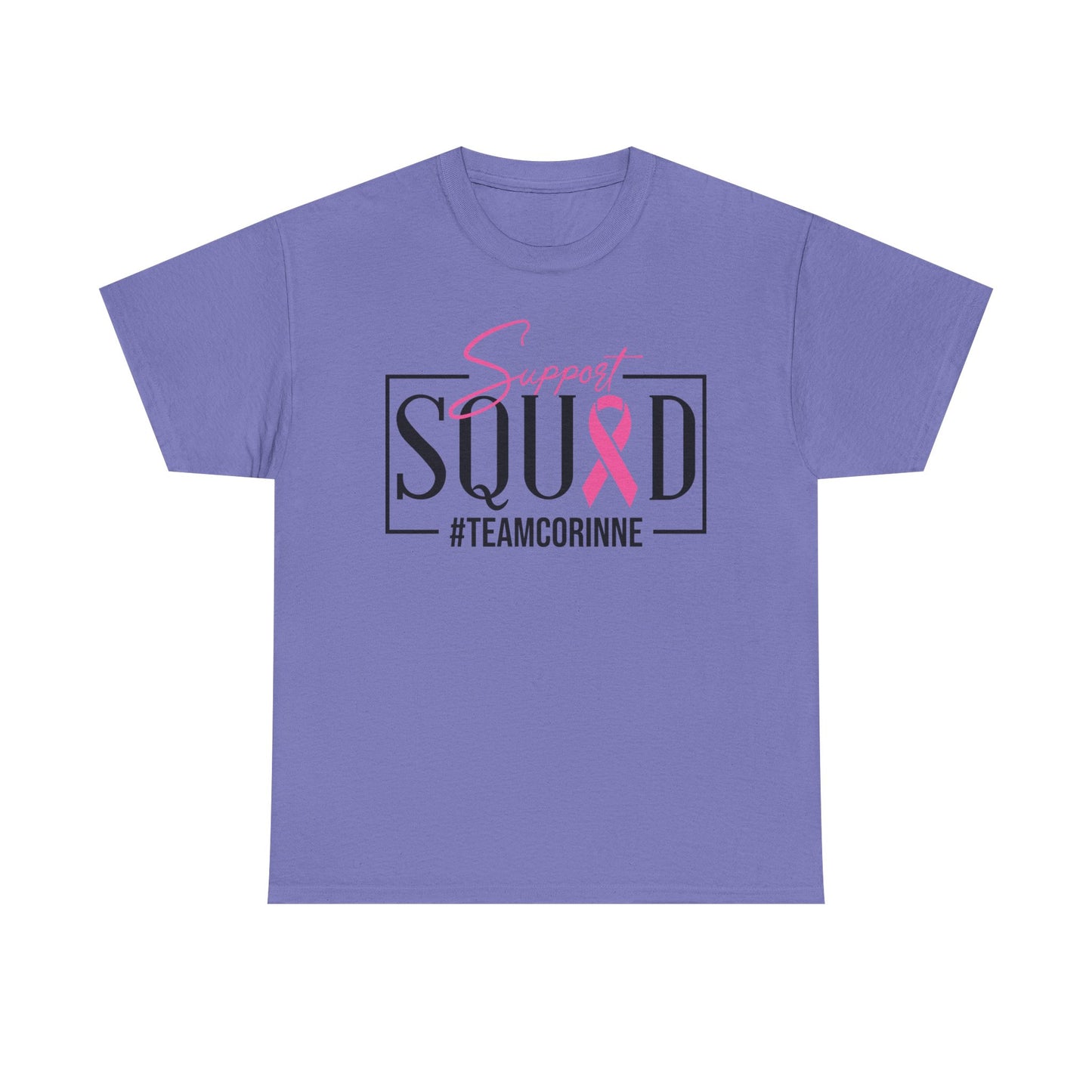 Support Squad T-Shirt for Awareness & Fundraising, Unisex Heavy Cotton Tee, Cancer Support, Team Corinne, Pink Ribbon Tee, Gift for Friends
