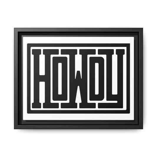 Framed Wall Art - 'Howdy' Canvas - Modern Home Decor, Gift for Coworkers, Farmhouse Style Sign, Inspirational Art