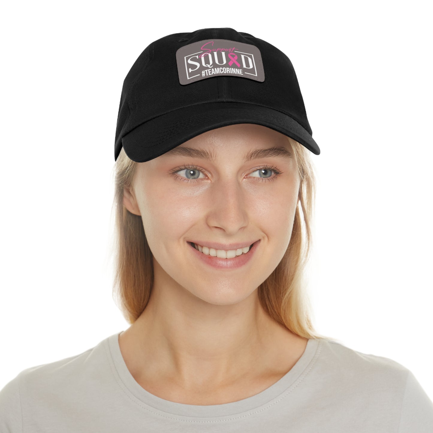 Support Squad Dad Hat with Leather Patch - #TeamCorinne