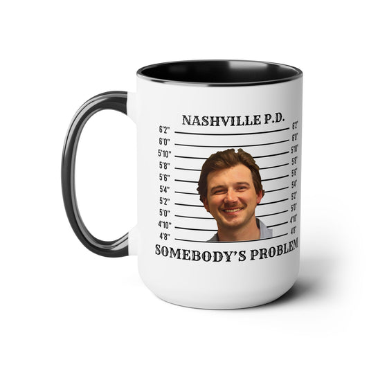 Morgan Mugshot (Two-Tone Coffee Mugs, 15oz)