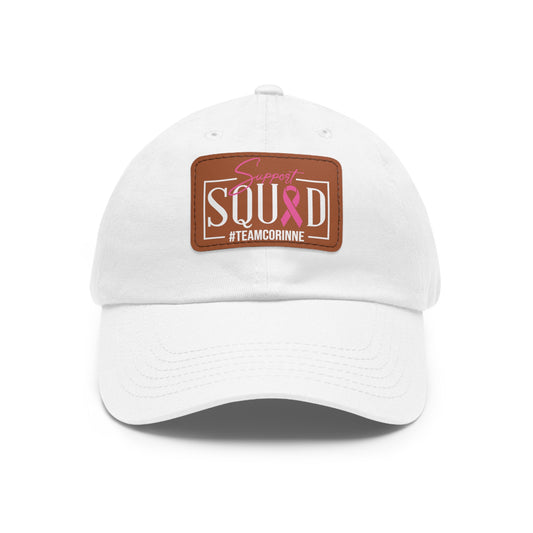 Support Squad Dad Hat with Leather Patch - #TeamCorinne