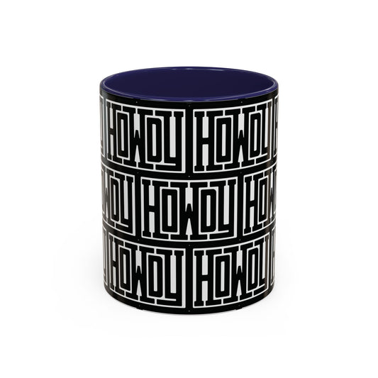 Howdy Bold Typography Accent Coffee Mug, Funny Ceramic Cup, Unique Drinkware, Office Gift, Coffee Lover's Mug