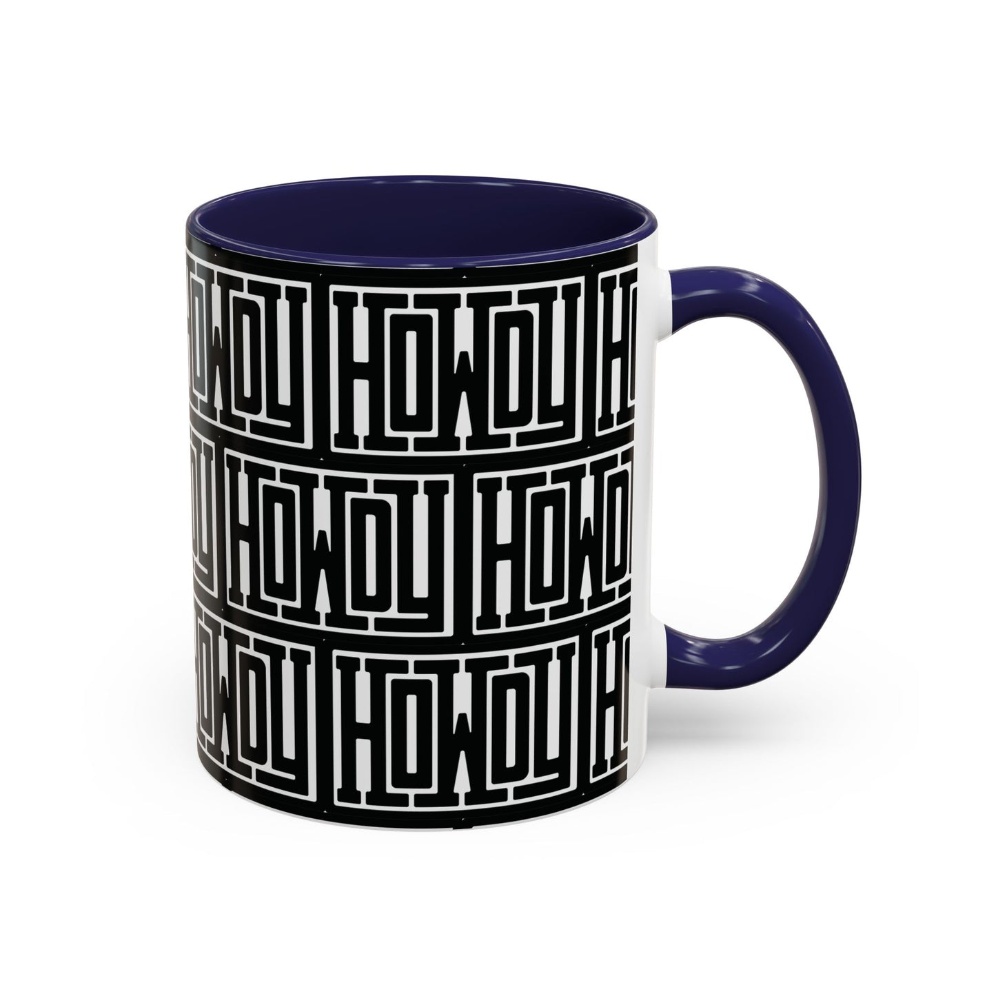 Howdy Bold Typography Accent Coffee Mug, Funny Ceramic Cup, Unique Drinkware, Office Gift, Coffee Lover's Mug