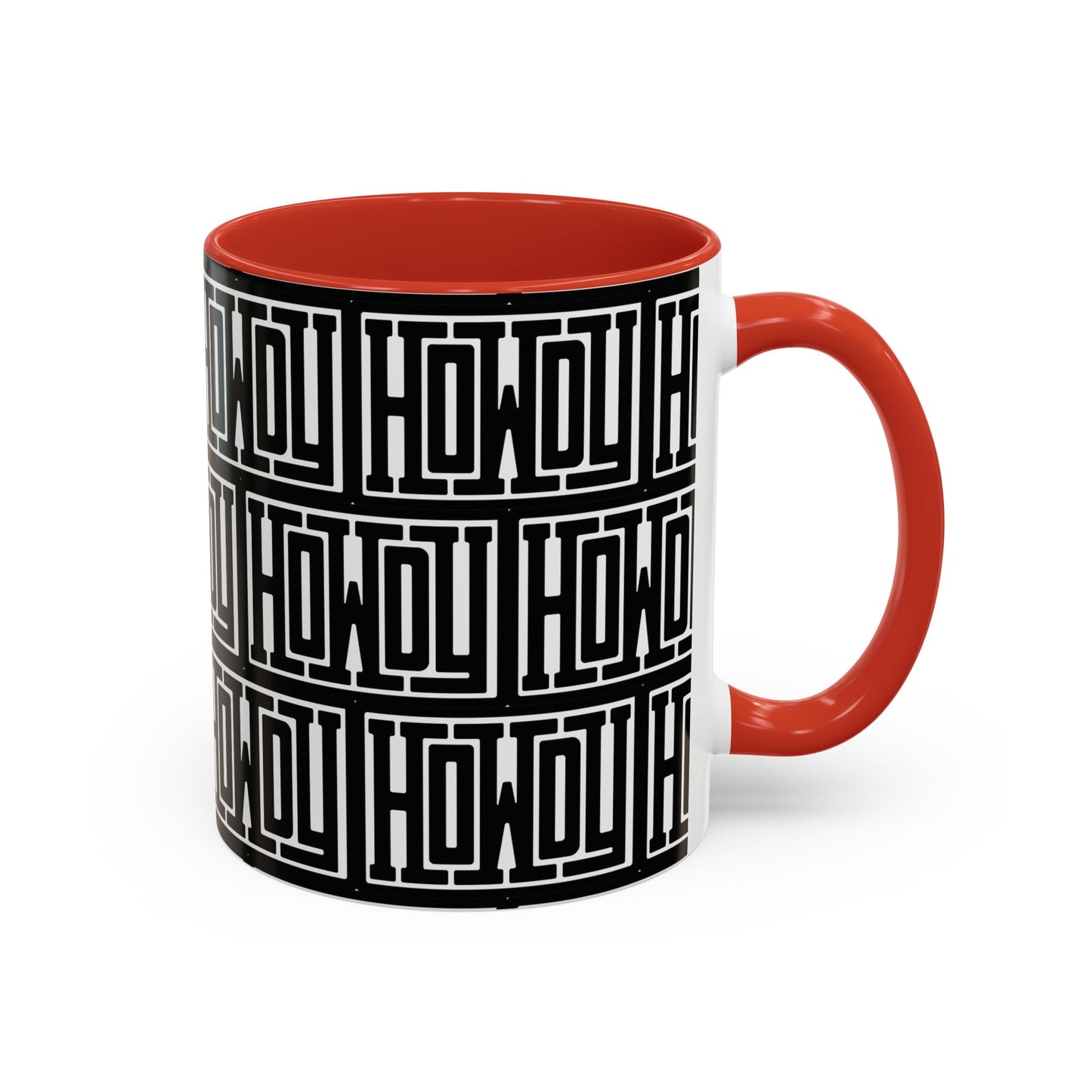 Howdy Bold Typography Accent Coffee Mug, Funny Ceramic Cup, Unique Drinkware, Office Gift, Coffee Lover's Mug