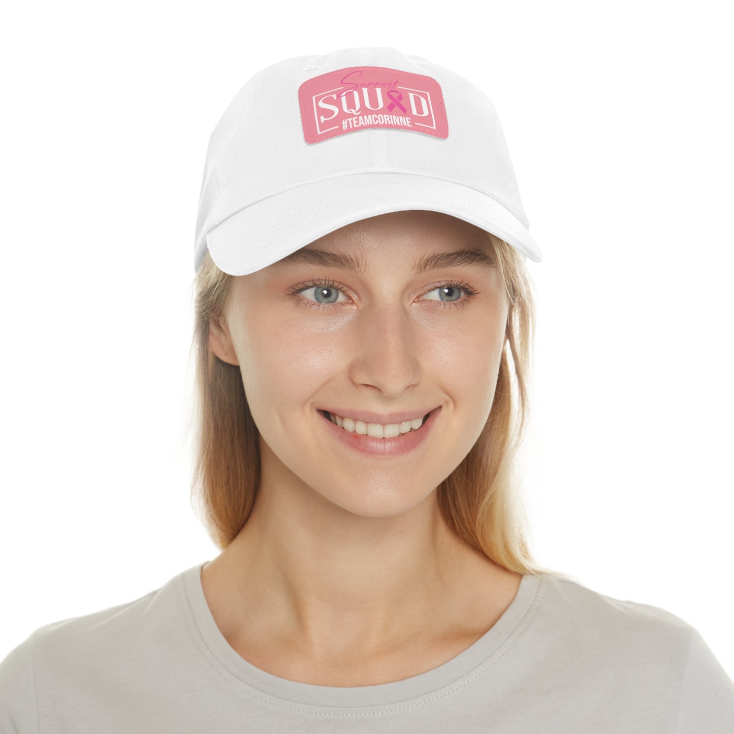 Support Squad Dad Hat with Leather Patch - #TeamCorinne