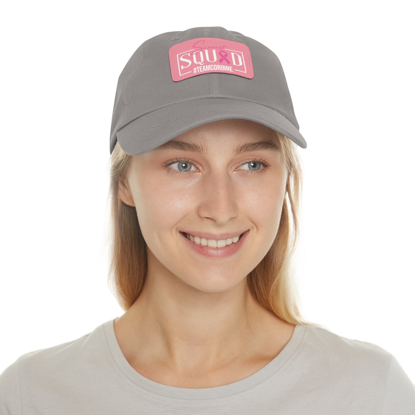 Support Squad Dad Hat with Leather Patch - #TeamCorinne