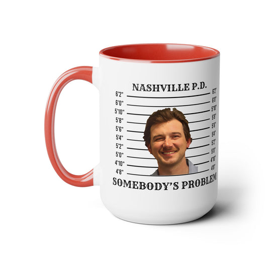 Morgan Mugshot (Two-Tone Coffee Mugs, 15oz)