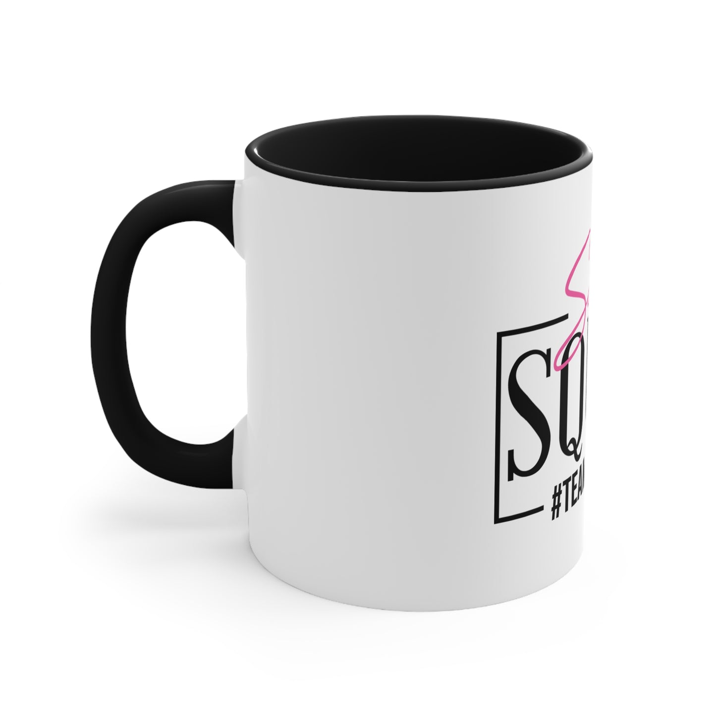 Support Squad Pink Accent Mug - #TeamCorinne