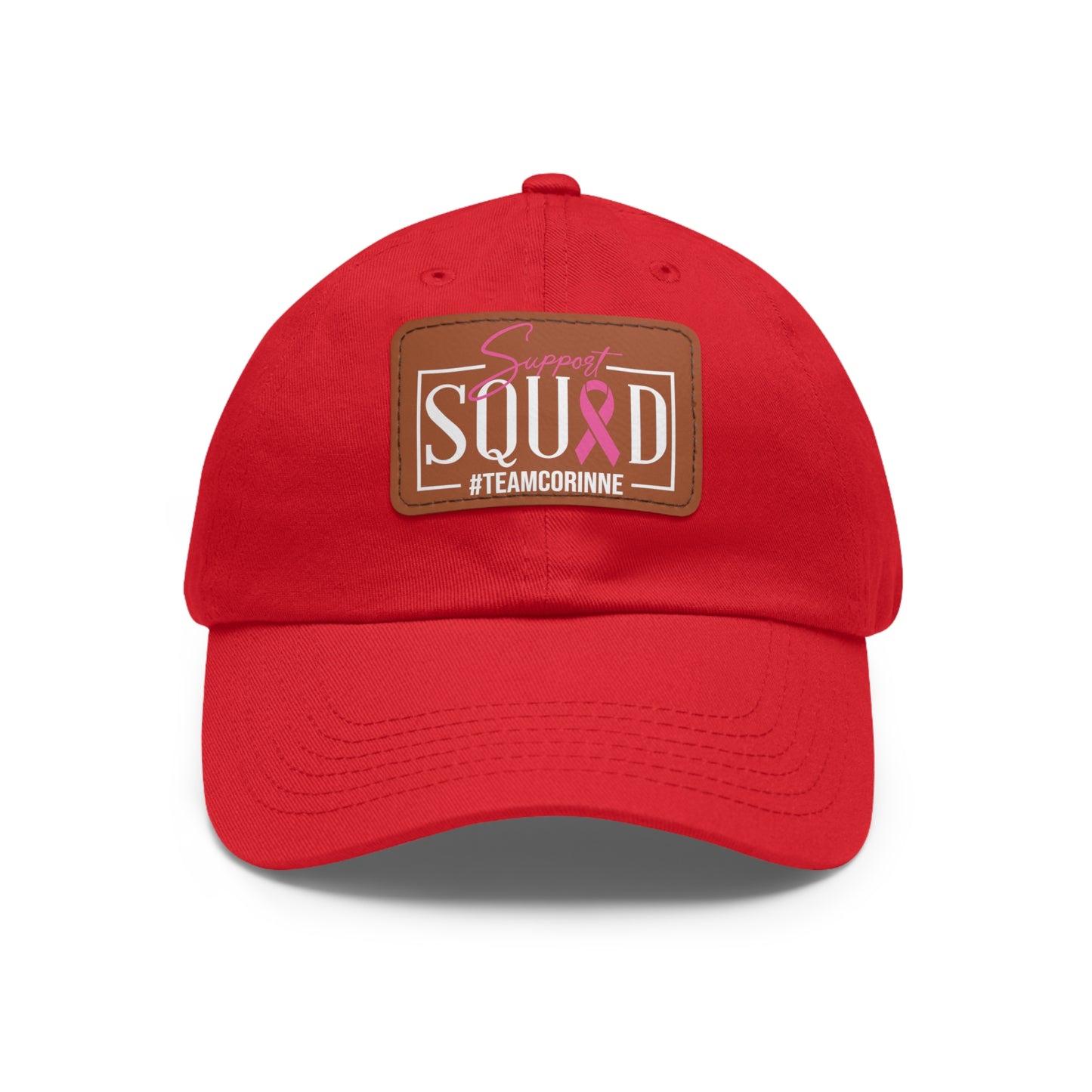 Support Squad Dad Hat with Leather Patch - #TeamCorinne
