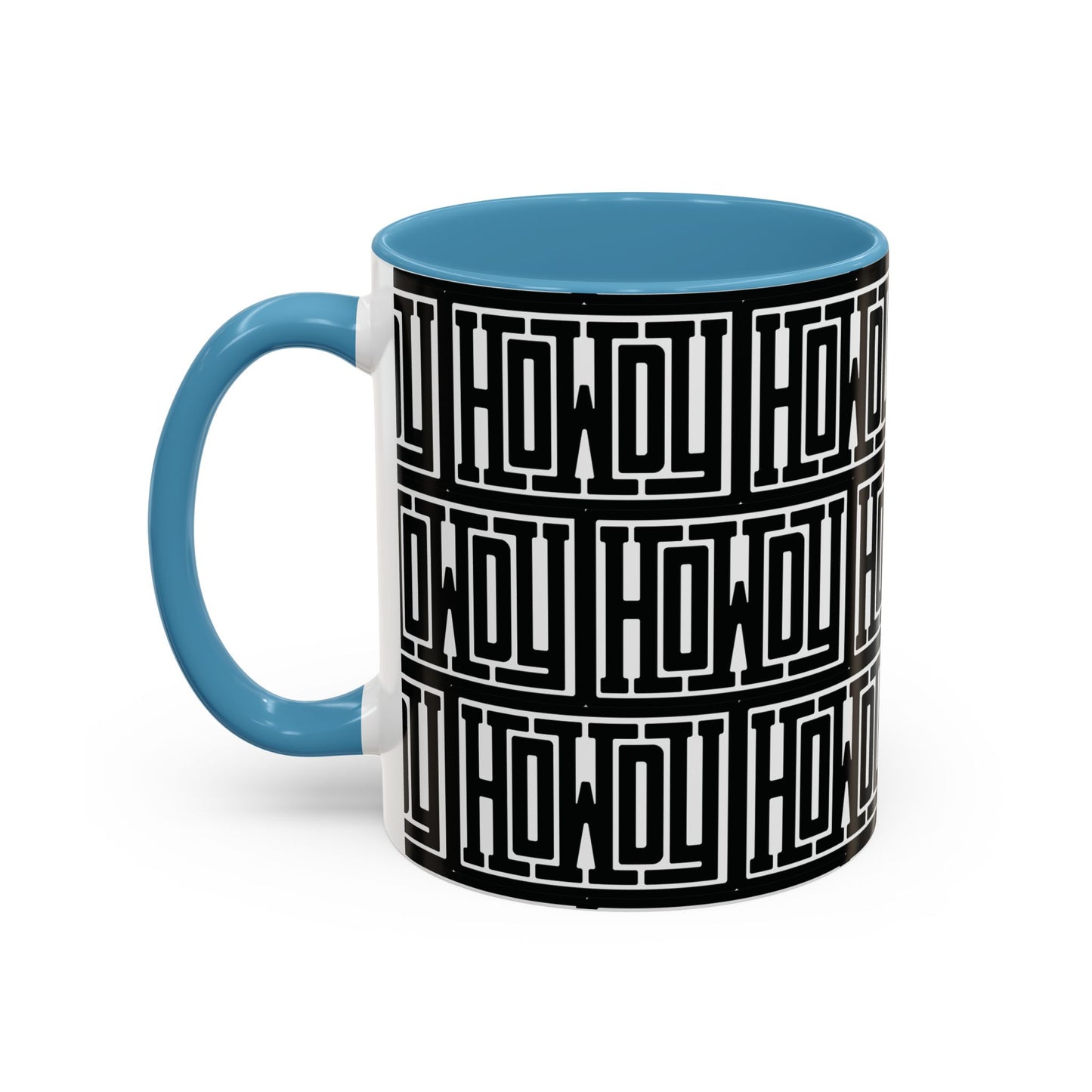 Howdy Bold Typography Accent Coffee Mug, Funny Ceramic Cup, Unique Drinkware, Office Gift, Coffee Lover's Mug