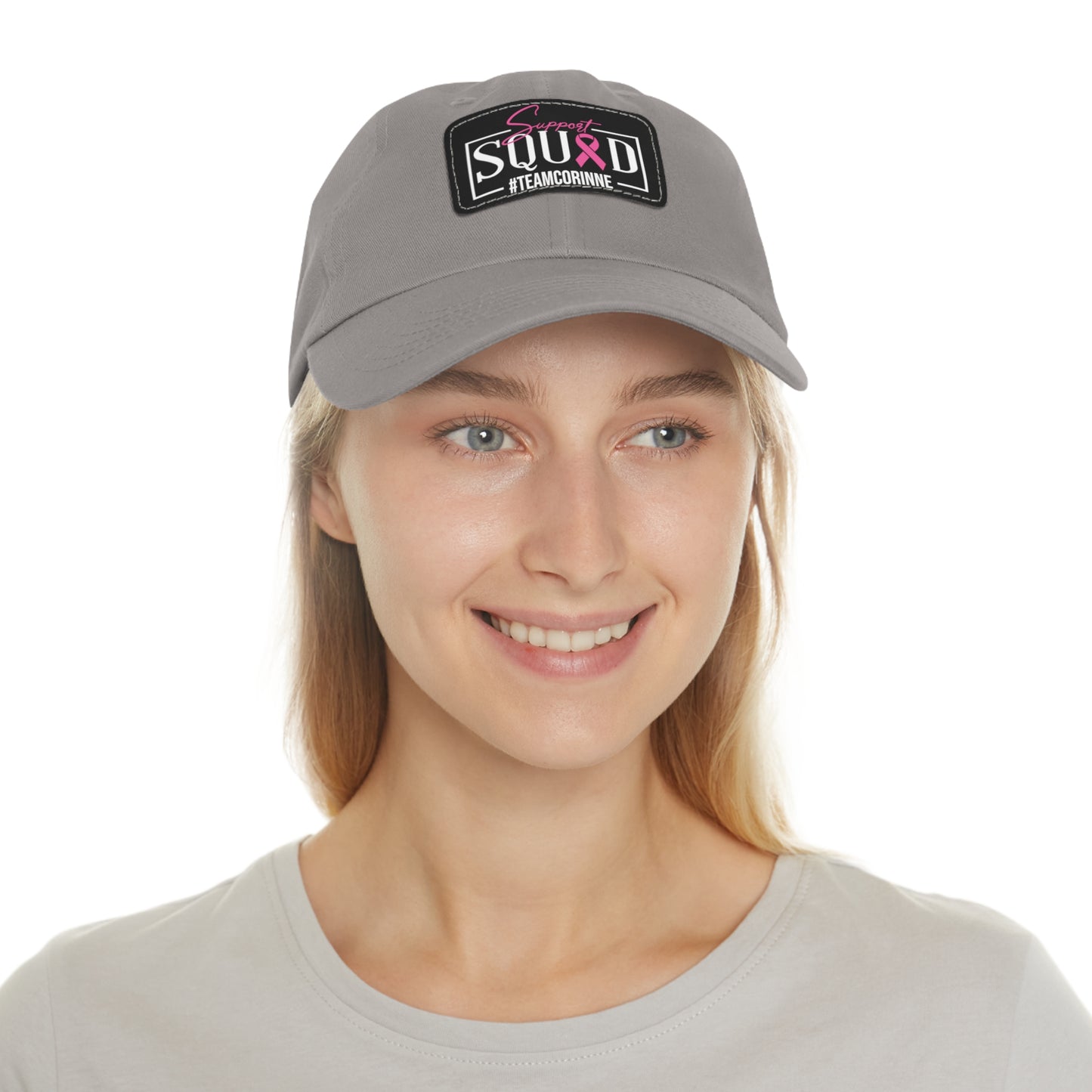 Support Squad Dad Hat with Leather Patch - #TeamCorinne