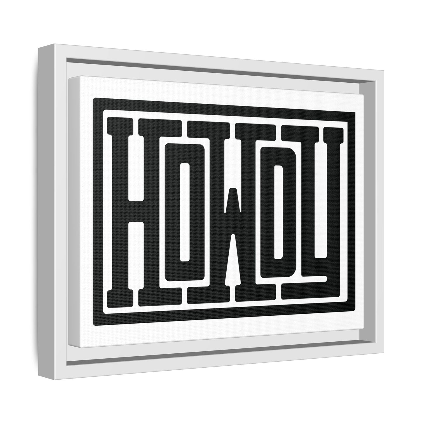 Framed Wall Art - 'Howdy' Canvas - Modern Home Decor, Gift for Coworkers, Farmhouse Style Sign, Inspirational Art