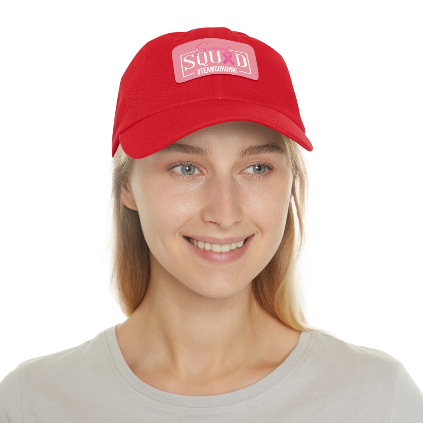 Support Squad Dad Hat with Leather Patch - #TeamCorinne